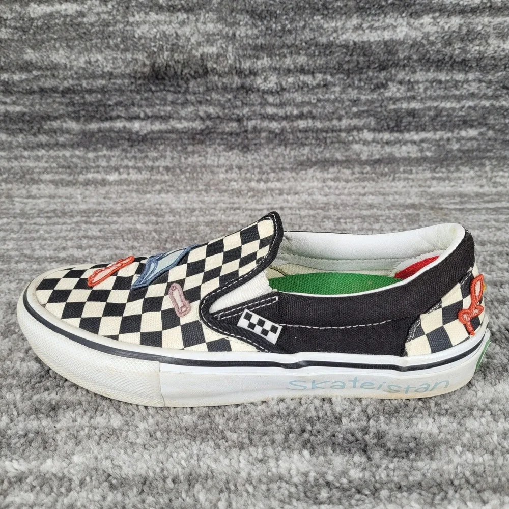 Vans Skate Era Skateistan Checkerboard Skater Slip-on‎ Shoes Men Sz 7 Women 8.5